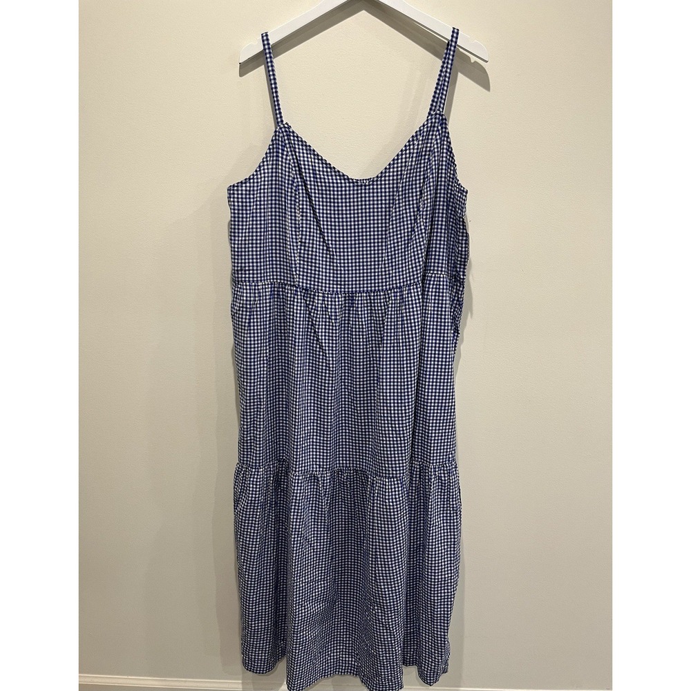 Old Navy Maxi Cami Dress Womens XXL Gingham Tiered Cottagecore Summer Resort NEW